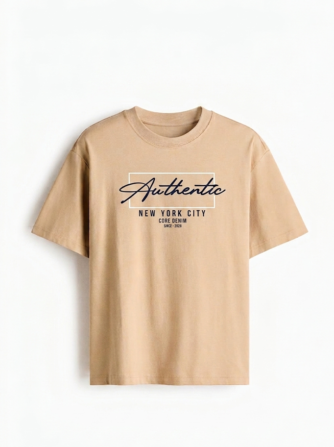 AUTHENTIC BEIGE OVERSIZED TEE