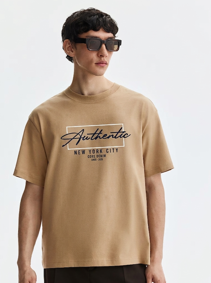 AUTHENTIC BEIGE OVERSIZED TEE