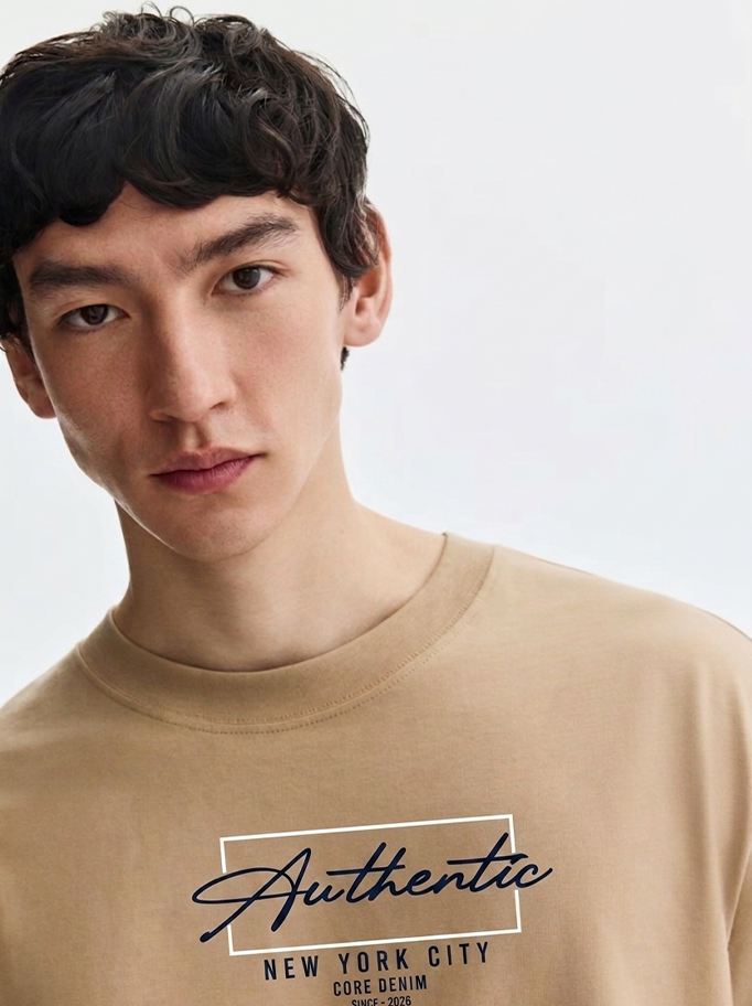 AUTHENTIC BEIGE OVERSIZED TEE